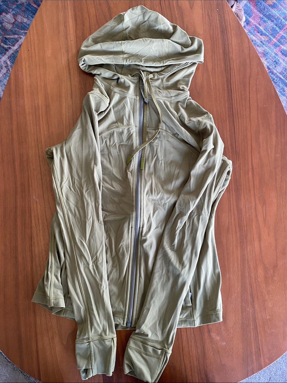 Lululemon Lightweight Olive Hooded Zip Jacket for Women